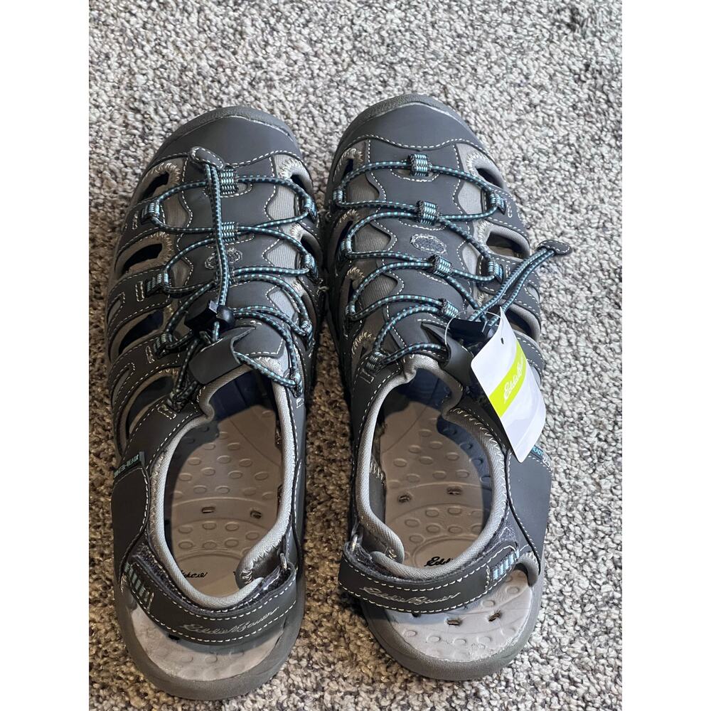 Eddie Bauer Kelowna Sandals Men’s 9 Gray Adjustable Outdoors Hiking Water NWT